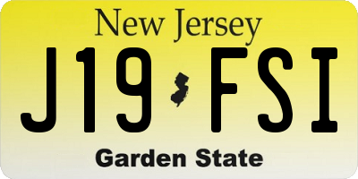 NJ license plate J19FSI