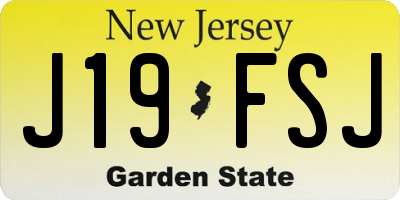 NJ license plate J19FSJ