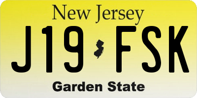 NJ license plate J19FSK
