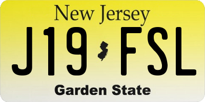 NJ license plate J19FSL