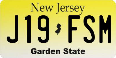 NJ license plate J19FSM