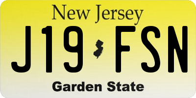 NJ license plate J19FSN
