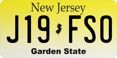 NJ license plate J19FSO