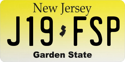 NJ license plate J19FSP