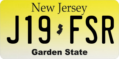 NJ license plate J19FSR