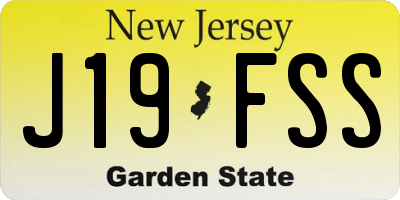 NJ license plate J19FSS