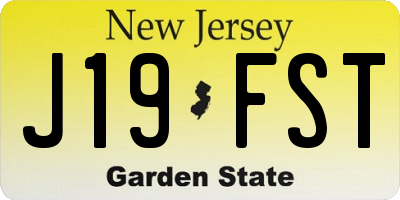 NJ license plate J19FST
