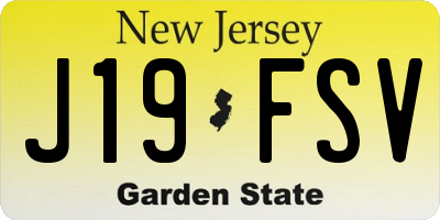 NJ license plate J19FSV