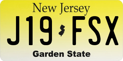 NJ license plate J19FSX