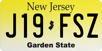 NJ license plate J19FSZ