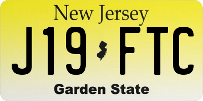 NJ license plate J19FTC