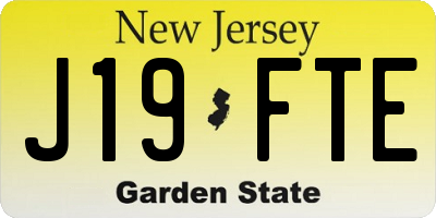 NJ license plate J19FTE