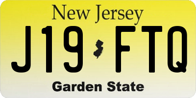 NJ license plate J19FTQ