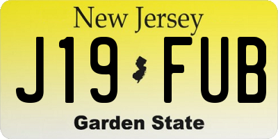 NJ license plate J19FUB