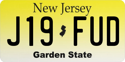 NJ license plate J19FUD