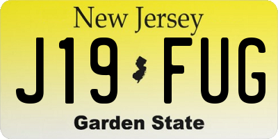 NJ license plate J19FUG