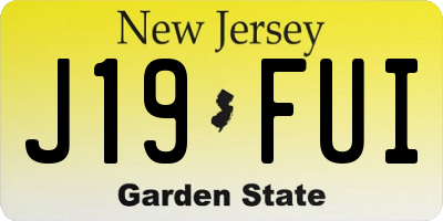 NJ license plate J19FUI