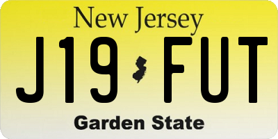 NJ license plate J19FUT