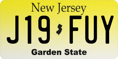 NJ license plate J19FUY