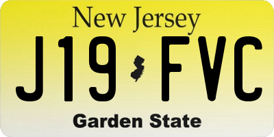 NJ license plate J19FVC