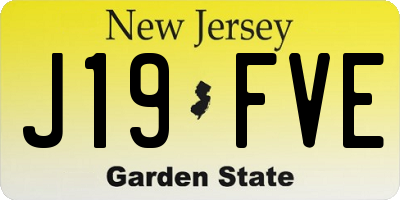 NJ license plate J19FVE