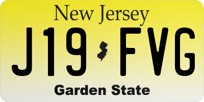 NJ license plate J19FVG