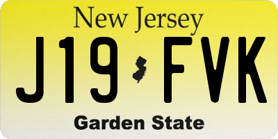 NJ license plate J19FVK