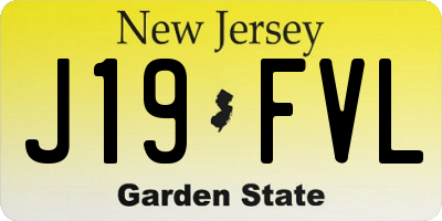 NJ license plate J19FVL