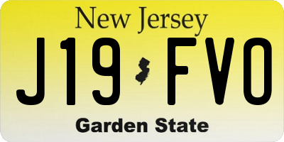 NJ license plate J19FVO
