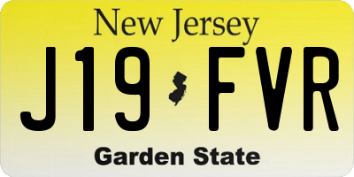 NJ license plate J19FVR