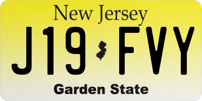 NJ license plate J19FVY