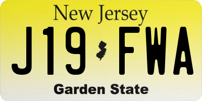NJ license plate J19FWA