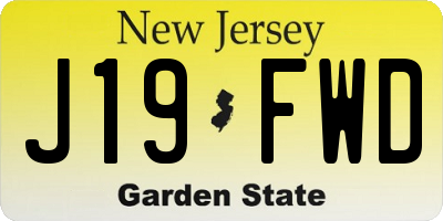 NJ license plate J19FWD