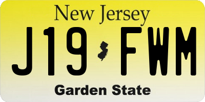 NJ license plate J19FWM