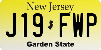 NJ license plate J19FWP