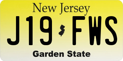 NJ license plate J19FWS