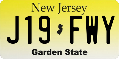 NJ license plate J19FWY
