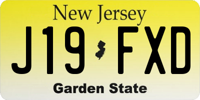NJ license plate J19FXD