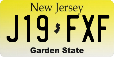 NJ license plate J19FXF