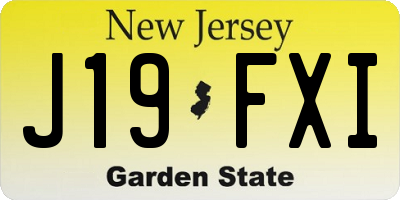 NJ license plate J19FXI