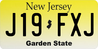 NJ license plate J19FXJ