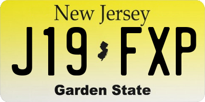 NJ license plate J19FXP
