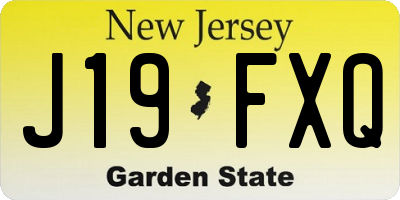 NJ license plate J19FXQ