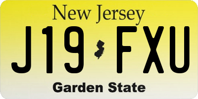 NJ license plate J19FXU