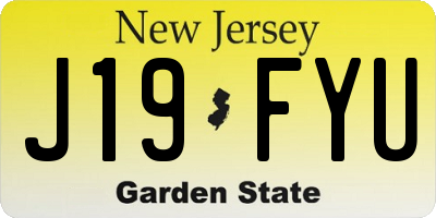 NJ license plate J19FYU