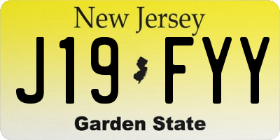 NJ license plate J19FYY