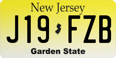 NJ license plate J19FZB