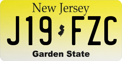 NJ license plate J19FZC