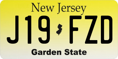 NJ license plate J19FZD