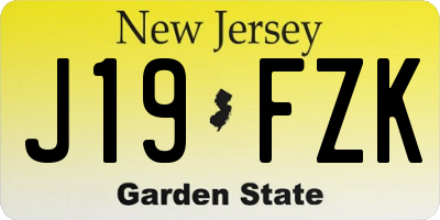 NJ license plate J19FZK